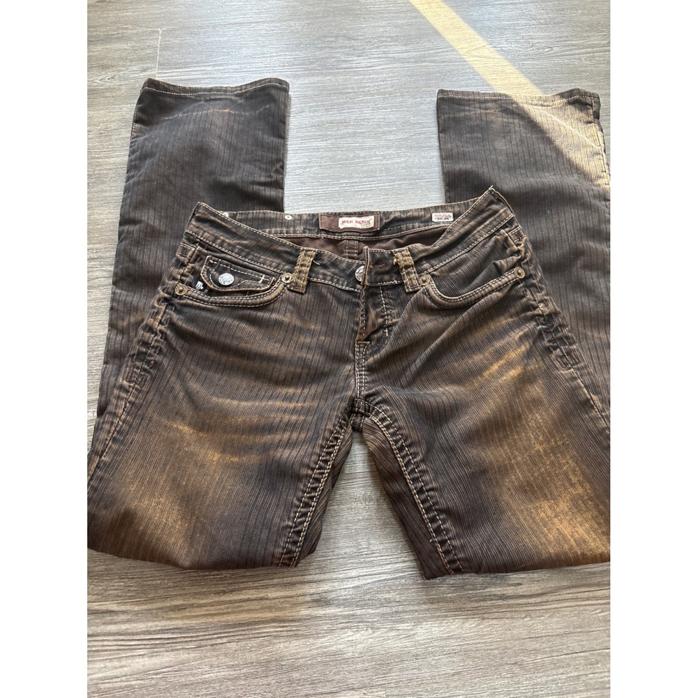 MEK Denim Montreal Brown Corduroy Textured Straight Leg Jeans Women 28x34 Y2K